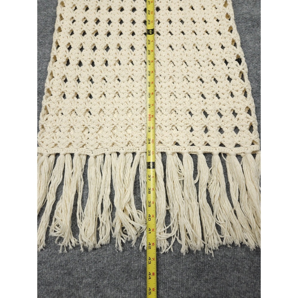 Eleven Six Shaya Crochet Dress Women's XS/S Ivory Cotton Knit Tassels - Picture 7 of 10